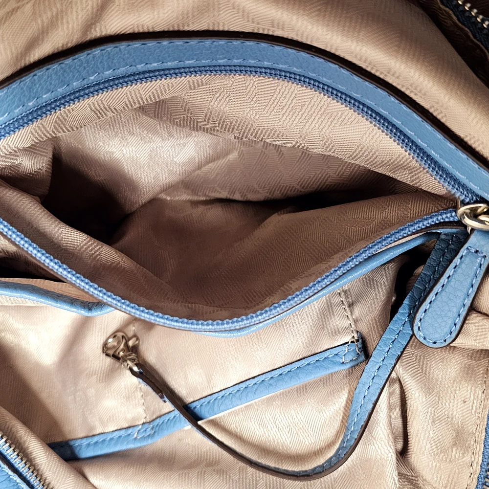 Authentic Michael Kors Blue Leather Shoulder Bag - Picture 10 of 12
